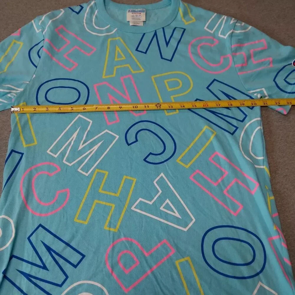 Champion blue colorful T-shirt size M - Picture 10 of 13